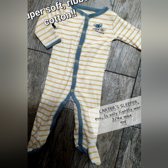 Burt's Bee's Baby & Carter's 9M Sleepers- Euc! - Picture 4 of 8